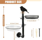 Wall-Mounted Bird Feeder with Metal Seed Tray and 2 Bath Bowls - Image 5