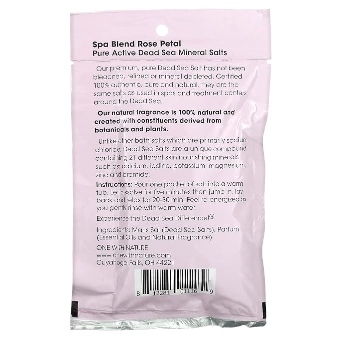 Spa Blend, 100% Pure Active Dead Sea Mineral Salts, Rose Petal, - Image 2