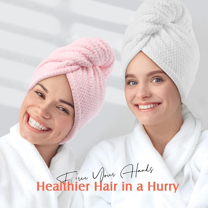 YFONG 2 Pack Microfiber Hair Towel Wrap - Image 7