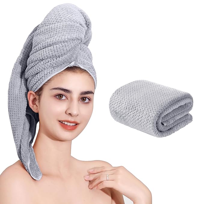 Microfiber Hair Towel Quick Dry Hair Towel Hair Drying Towels Suitable by LAOJBABA