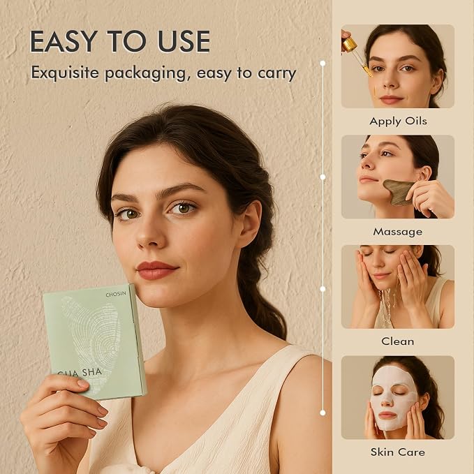 CHOSIN Gua Sha Tool for Face & Body: Face Massager Tool for Lymphatic Drainage - Image 6
