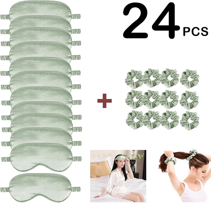 24Pcs Satin Eye Mask Silk Sleep Masks Silky Eyes Cover Blackout Blindfold - Image 4