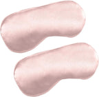 2 PCS Pink Satin Sleep Masks, Adjustable Silk Eye Mask by Unknown