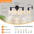 DLLT 3-Light Bathroom Light Fixtures: 18.51" Black Modern Vanity Lights - Image 5