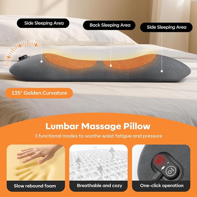 Smooth Triple Fusion 3-in-1 Lumbar Pillow Back Massager - Image 5