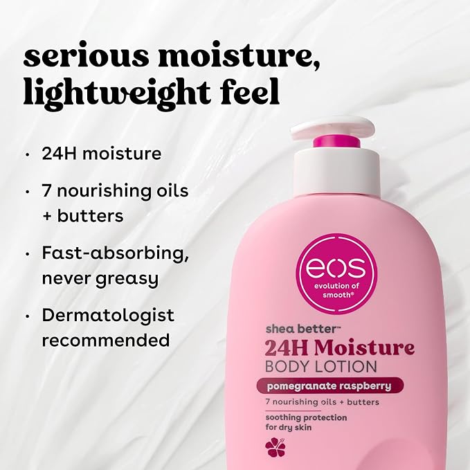 eos Shea Better Body Lotion Pomegranate Raspberry, 24-Hour Moisture Skin Care - Image 5