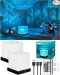 2-Pack Black Rechargeable Shower Lights, 16 Color Ocean Wave Projector Light by Unknown