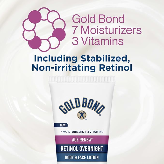 Gold Bond Age Renew Retinol Overnight Body & Face Lotion, Retinol Face and Body - Image 4