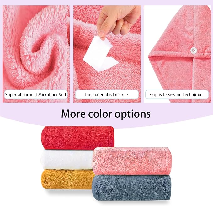 Microfiber Hair Drying Towel Wrap - Image 9