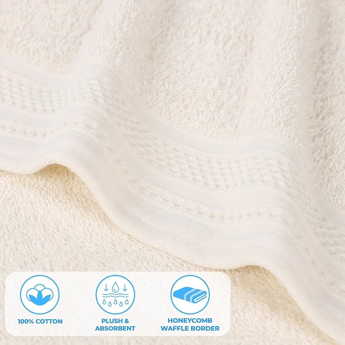Superior Honeycomb Cotton Medium Weight Towels, - Image 5