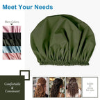 Shower Cap for Women, Double Layer Waterproof Bath Cap, Reusable Hair Protector - Image 7