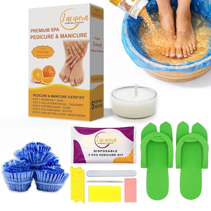 Deluxe 6 Step Pedicure Kit by Lacqura