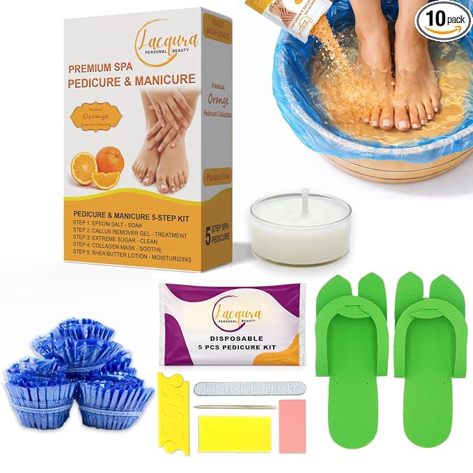 Deluxe 6 Step Pedicure Kit by Lacqura