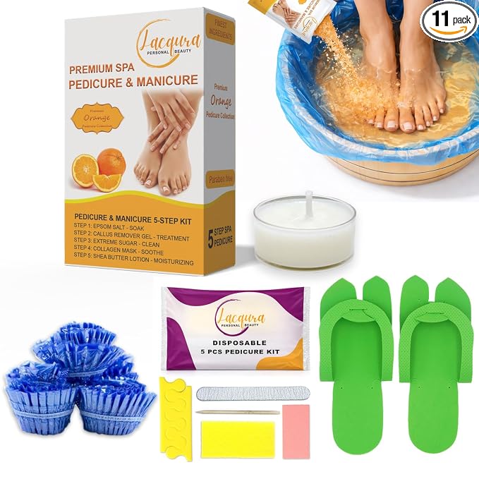 Deluxe 6 Step Pedicure Kit by Lacqura