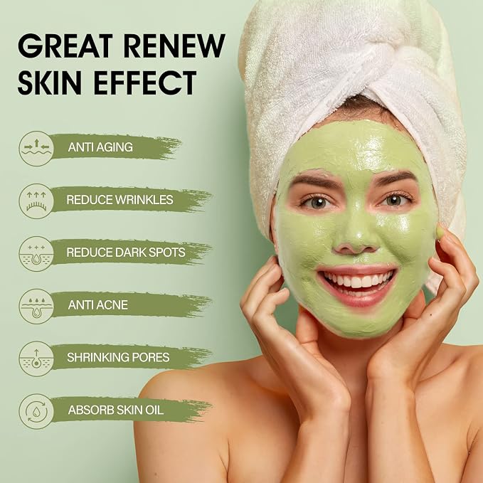 SHVYOG Green Tea Face Mask, Antioxidant Green Tea Clay Mask - Image 3