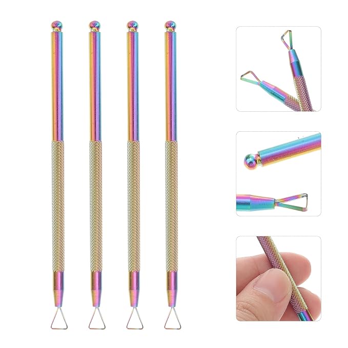 Beavorty Nail Cuticle Pusher 4pcs Stainless Steel Cuticle Peeler Triangle - Image 7