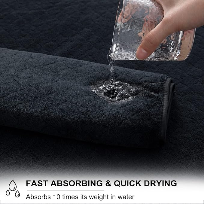 8-Piece Black Bath Towels Set, 2 Oversized Large Bath Towels Sheet, 2 Hand - Image 4