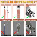 Manicure Set 16Pcs Professional Stainless Steel Pedicure Kit Mens Grooming Kit - Image 5