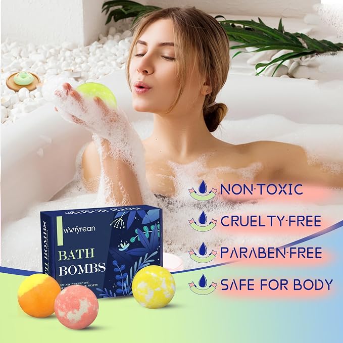 Bath Bombs for Men, Organic Bath Bombs, Anniversary Birthday Gift Set, Natural - Image 3