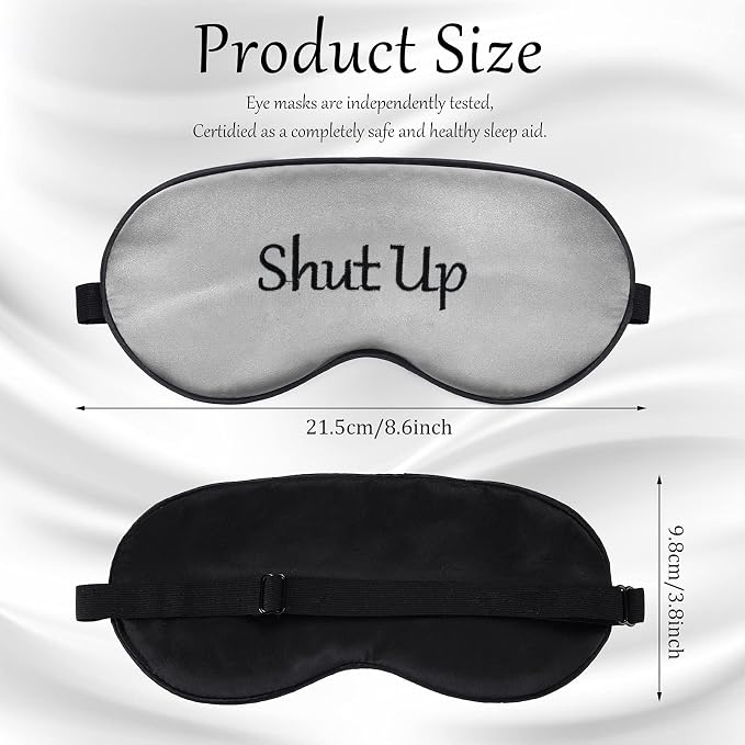 Geyoga 4 Pieces Funny Eye Mask for Sleep Soft Satin Eye Mask Blackout Blindfold - Image 3