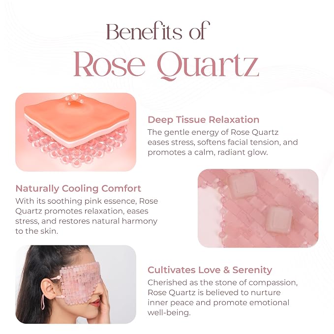 TeraRX® Rose Quartz Eye Mask – Authentic Crystal Eye Mask - Image 3