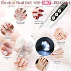 Hoxida Cordless Electric Nail Drill: 10-Speed Professional Nail File - Image 4