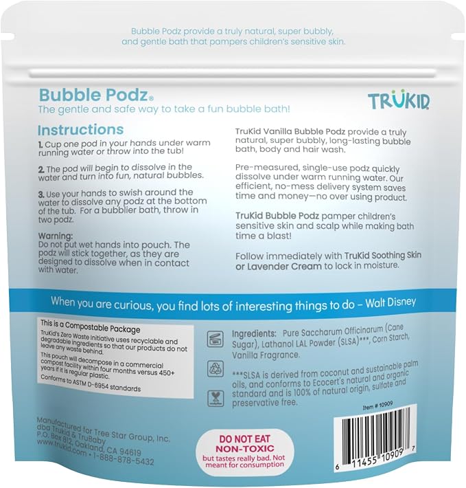 TruKid Bubble Podz Bubble Bath for Kids, & Babies, Tear Free Gentle & - Image 8