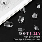 UNA GELLA Short Oval Round Nail Tips Pre Etched Short Oval Gel Nail Tips Soft - Image 9