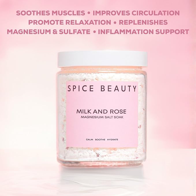 Goat Milk & Rose Magnesium Salt Soak | Epsom & Magnesium Bath Soak - Image 4