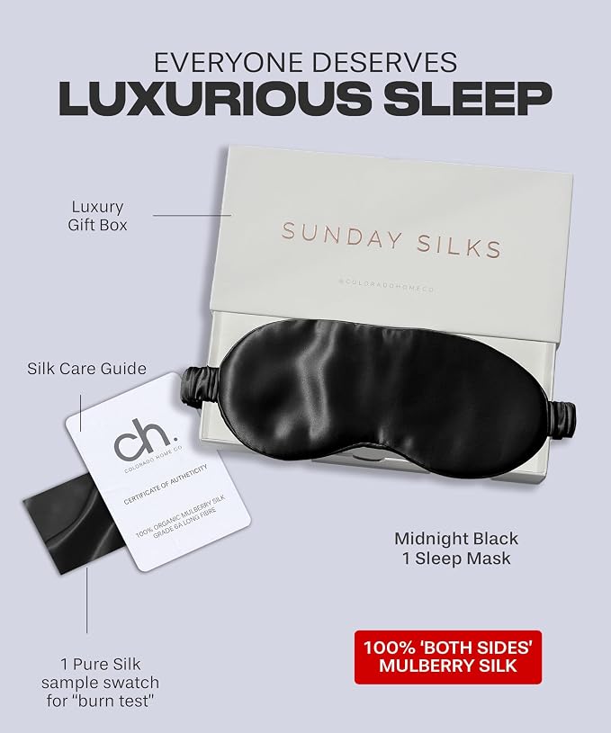 SUNDAYSILKS™ Exclusive Mulberry Silk Sleep Mask | Soft Eye Covers, and - Image 4