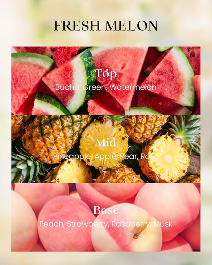 M&SENSE Naturally Scented Vegan Soy Candles, Fresh Melon Scented Candles - Image 3