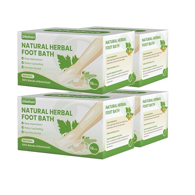 Natural Mugwort/Wormwood Herbal Foot Soak, Lymphatic Ginger Foot Bath Bag by Difethen