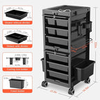 TASALON Professional Rolling Salon Cart, 6-Drawer Storage Trolley - Image 4