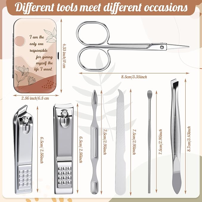 Capoda 12 Set Positive Affirmations Gifts Bulk Manicure Set Mothers Day Gift - Image 2