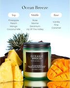 M&SENSE Oceanic Breeze Home Scented Candles, 7.05oz Natural Soy Wax, 50-Hour - Image 2