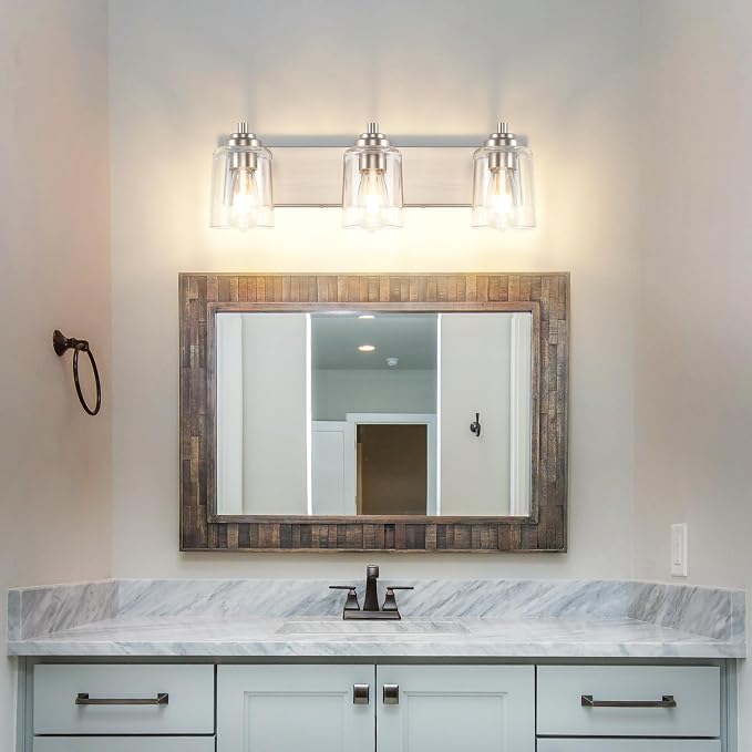 SOLFART Brushed Nickel Vanity Light Bathroom Light Fixtures Over Mirror 3 Light - Image 8
