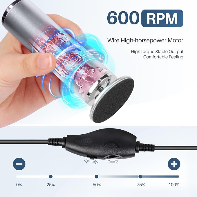 Electric Foot File Remover Callus: Profesional Pedicure Tool - Image 2