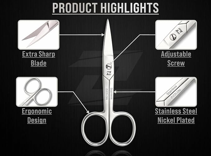 Nail Scissors Curved for Women and Men, Long Lasting Sharp Nickel Plated for - Image 5