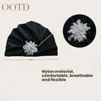 Swim Caps Women Turban Adult Retro Pearl SwimCap - Image 2