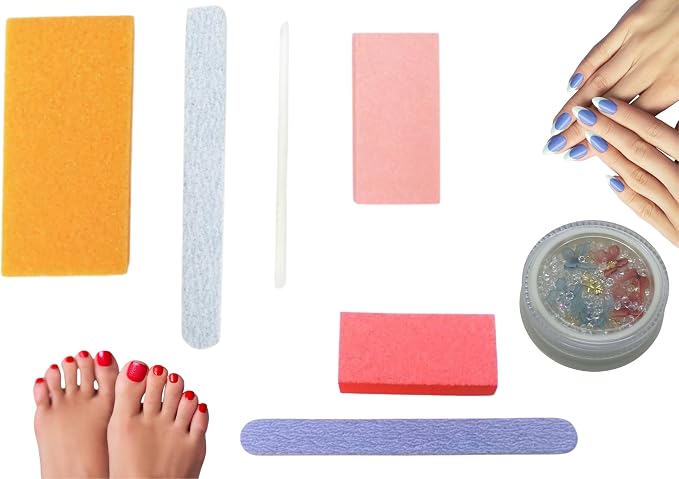 Disposable Nail Care Kit Set, 4-in-1 Pedicure Kit w/Pumice Sponge and 2-in-1 by YEAHGOSHOPPING