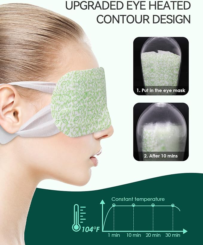 30PCS Steam Eye Masks for Dry Eyes & Fatigue Relief, Self-Heating Eye Mask for - Image 4