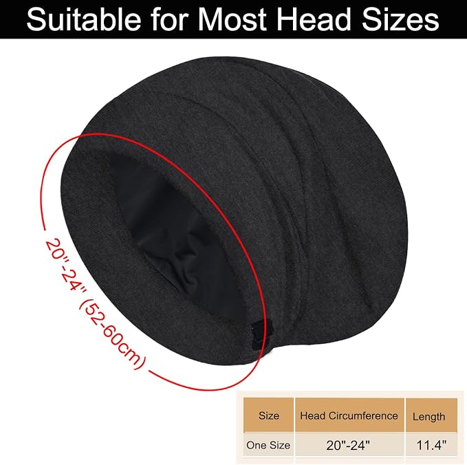 Sleep Cap Bonnet for Sleeping, Adjustable Cooling Ice Silk Lined Hair Bonnets - Image 6