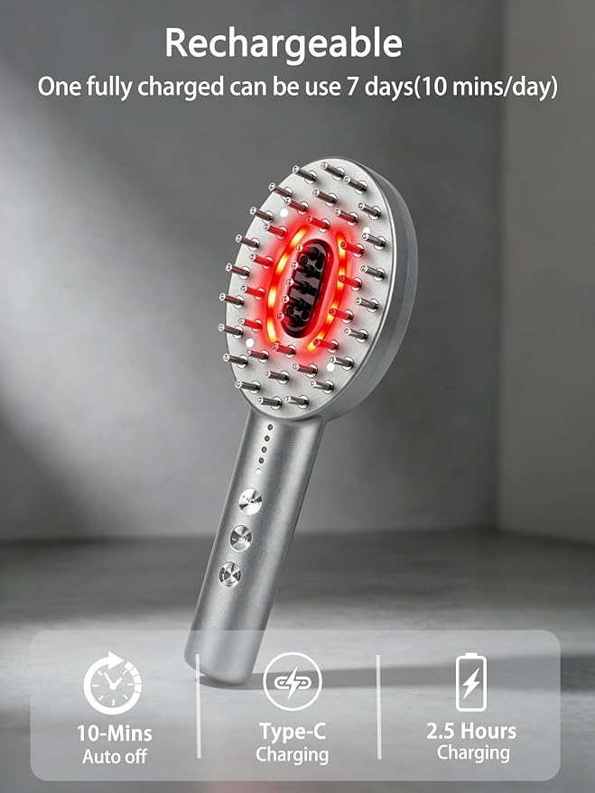 3-in-1 Electric Scalp Massager Brush, Vibrating Scalp Massager Comb - Image 5