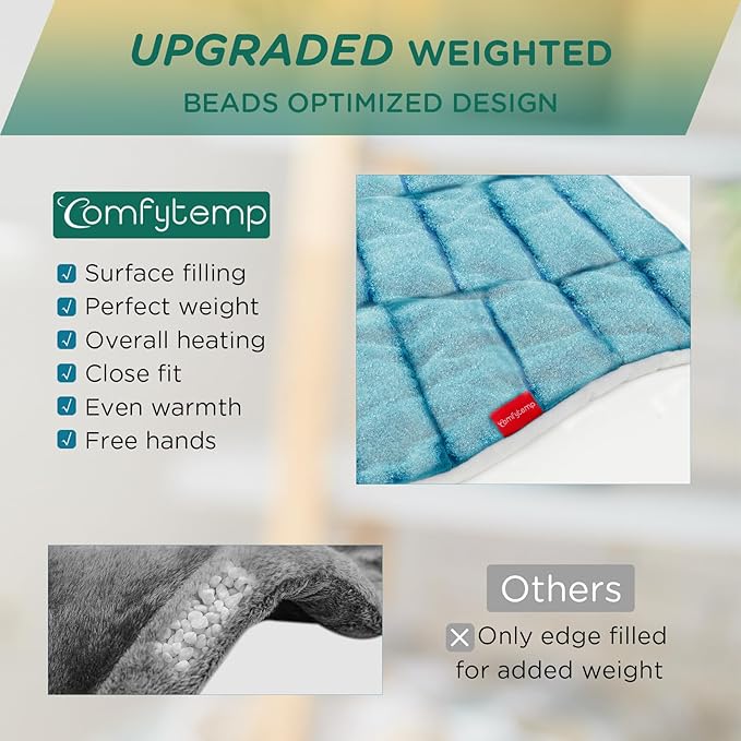 Comfytemp Heating Pad for Neck and Shoulders and Back, 2.6lb Weighted Electric - Image 3