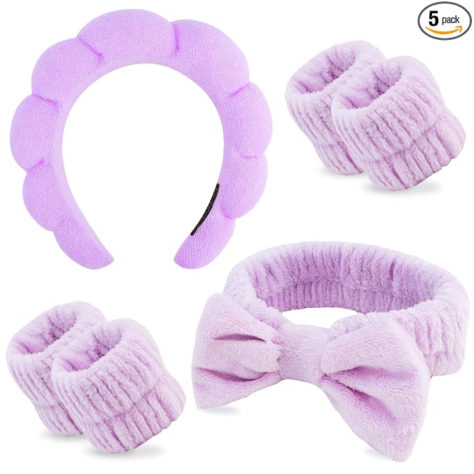 Chanaco Makeup, Skincare & Face Wash Headband, Wrist Towels, Spa Headband by Chanaco