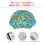 Yellow Rubber Duck Shower Cap For Women Adjustable Double Waterproof Layers - Image 8