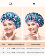 mikimini Large Shower Cap for Women Long Hair, Flamingo Shower Caps - Image 2