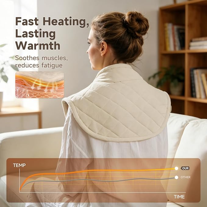 GOTCOZY Heating pad for Neck and Shoulders Pain Relief-Heat Wrap pad - Image 3