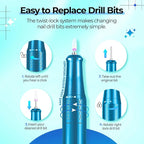 JOSGLOI Electric Nail Drill Professional: 40000RPM Electric Nail File Kit E - Image 3