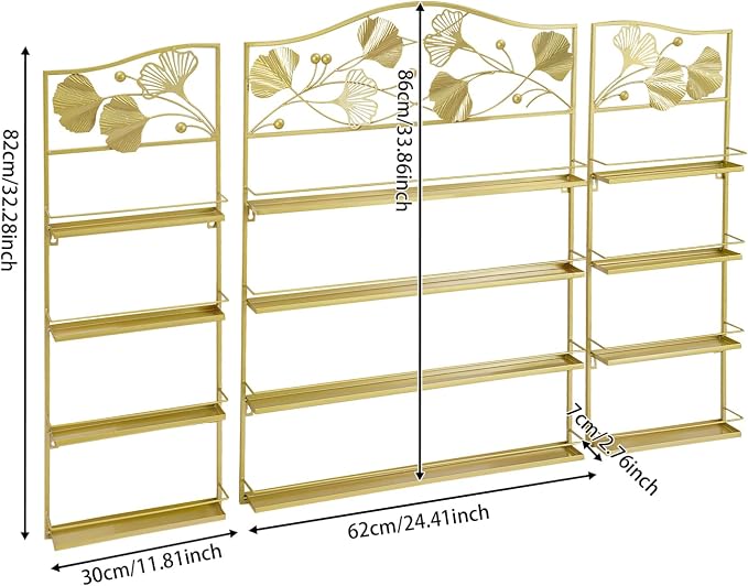 4 Tier Wall-Mounted Nail Polish Storage Racks 3PCS Metal Nail Polish Organizer - Image 3